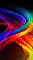 Modern background of rainbow gradients and curves with fluid, liquid motion with photo