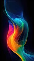 Modern background of rainbow gradients and curves with fluid, liquid motion with photo