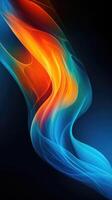 Modern background of rainbow gradients and curves with fluid, liquid motion with photo