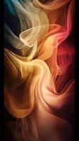 Modern background of rainbow gradients and curves with fluid, liquid motion with photo