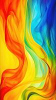 Modern background of rainbow gradients and curves with fluid, liquid motion with photo