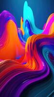 Modern background of rainbow gradients and curves with fluid, liquid motion with photo