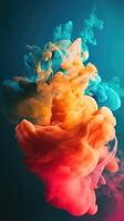 Modern background of rainbow gradients and curves with fluid, liquid motion with photo