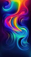 Modern background of rainbow gradients and curves with fluid, liquid motion with photo