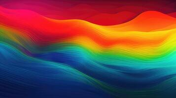 moderno antecedentes de arco iris gradientes y curvas con líquido, líquido movimiento con generativo ai foto
