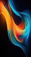 Modern background of rainbow gradients and curves with fluid, liquid motion with photo