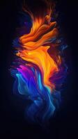 Modern background of rainbow gradients and curves with fluid, liquid motion with photo