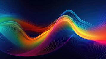 Modern background of rainbow gradients and curves with fluid, liquid motion with photo