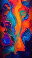 Modern background of rainbow gradients and curves with fluid, liquid motion with photo