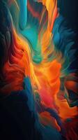 Modern background of rainbow gradients and curves with fluid, liquid motion with photo