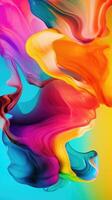 Modern background of rainbow gradients and curves with fluid, liquid motion with photo