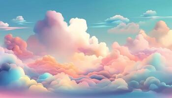 Soft colorful clouds background with photo