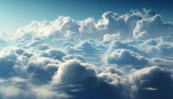 azul cielo y suave nubes antecedentes con generativo ai foto