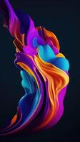 Modern background of rainbow gradients and curves with fluid, liquid motion with photo