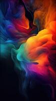 Modern background of rainbow gradients and curves with fluid, liquid motion with photo