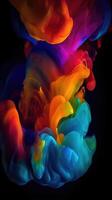 Modern background of rainbow gradients and curves with fluid, liquid motion with photo
