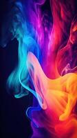 Modern background of rainbow gradients and curves with fluid, liquid motion with photo