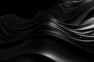 Wavy Black Textured Metallic 3D Background photo