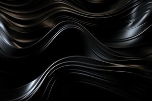 Wavy Black Textured Metallic 3D Background photo