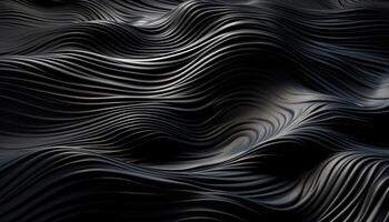 Wavy Black Textured Metallic 3D Background photo