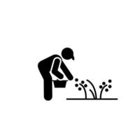 Collecting, herbs, man, plant vector icon