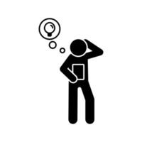 Man with documents have an idea vector icon
