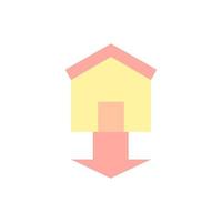 house arrow down vector icon