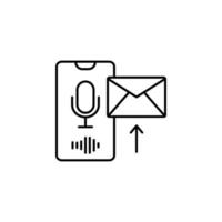 Smartphone, microphone, mail, arrow vector icon