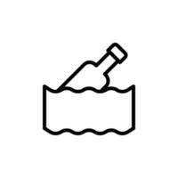 Bottle, plastic, ocean vector icon