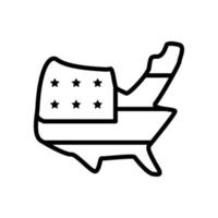 Map USA flag vector icon