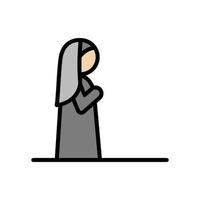 Muslim woman praying vector icon