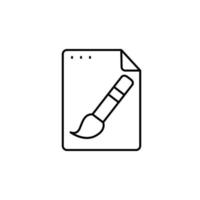 File, document, paint brush vector icon