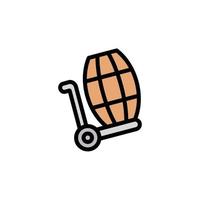 Cart, beer, barrel vector icon