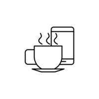 Coffee, smartphone vector icon