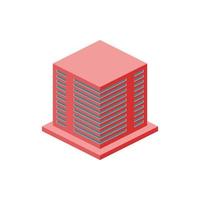 isometric high-rise garage building vector icon