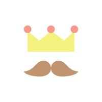 Crown, mustache vector icon