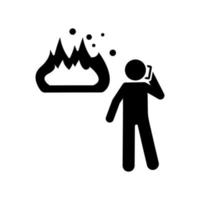 Man call from a fire vector icon