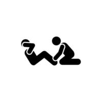 Man exercise fitness training two man with arrow pictogram vector icon