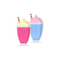 Milkshake cocktail color vector icon