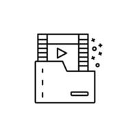 Footage folder video play vector icon