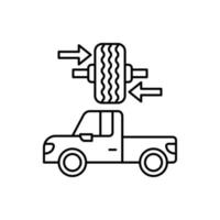 Balancing wheel, car repair vector icon