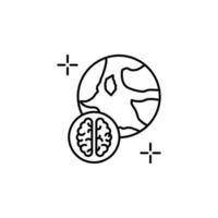 Planet Earth brain vector icon