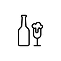 Beer bottle, goblet vector icon