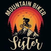 montaña bicicleta jinete gráficos camiseta diseño vector