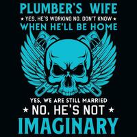 Plumber typography graphics tshirt design vector