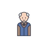 granddad cartoon vector icon