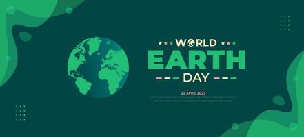 happy world earth day background or banner design template with green color. vector