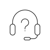 Headset, question mark, SEO vector icon