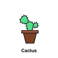 Cactus, flower vector icon