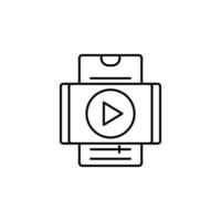 Smartphone video play vector icon